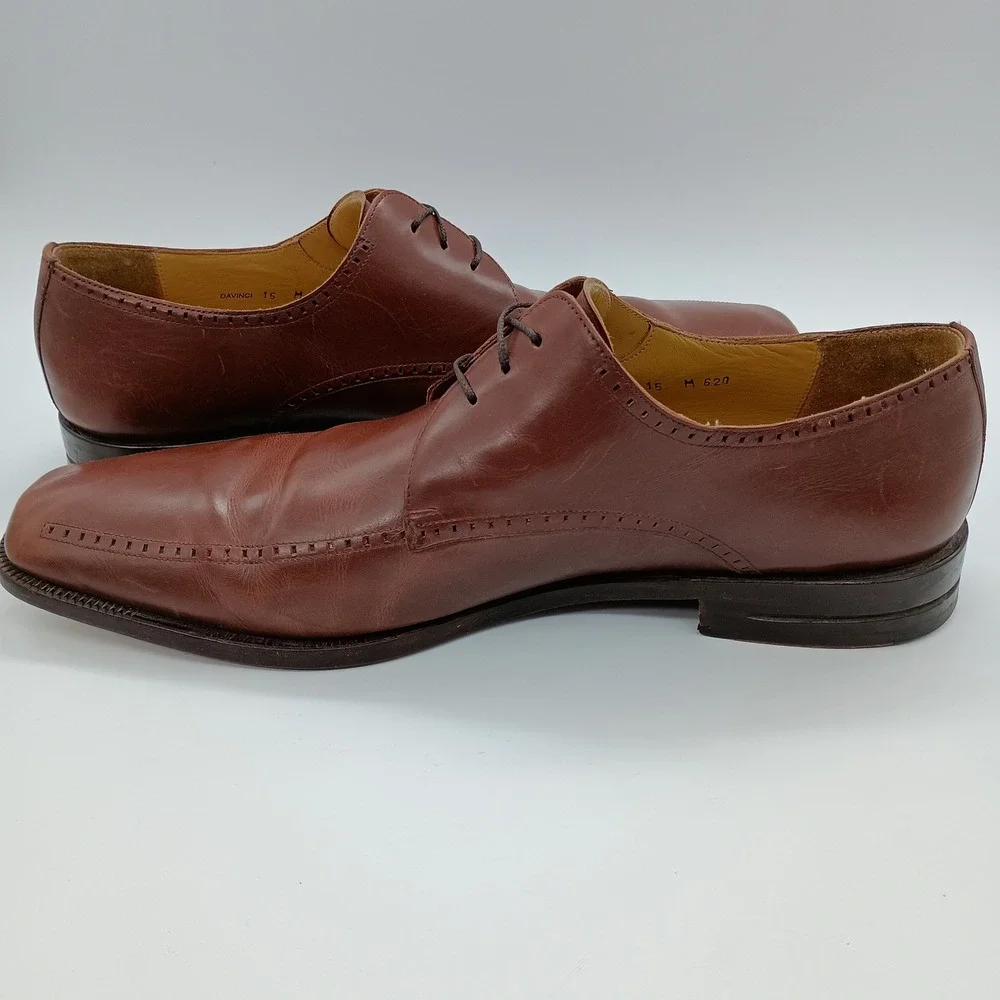 Mezlan Davinci 620 Brown Leather Square‎ Toe Oxford Dress Shoes Mens 15 M Spain